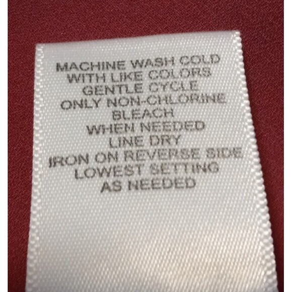 Society Girl X-Large Embroidered Tunic Blouse-Wine- 3/4 Roll Tab-Geometric- - Picture 6 of 6